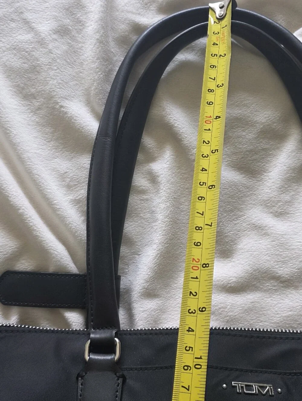 Tumi Black Nylon Work Tote with Leather Handles